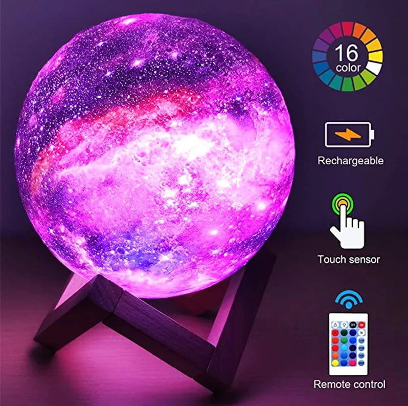 Lampe 3D Lune Galaxy – Éclairage Ambiance & Décoration