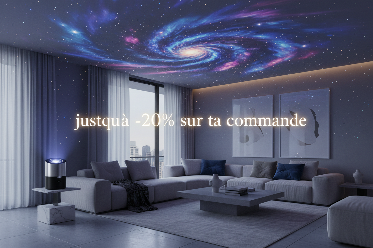 Espace ambiance lumineuse projecteur ciel étoilé avec l'offre jusqu'à moins 20%sur ta commande 