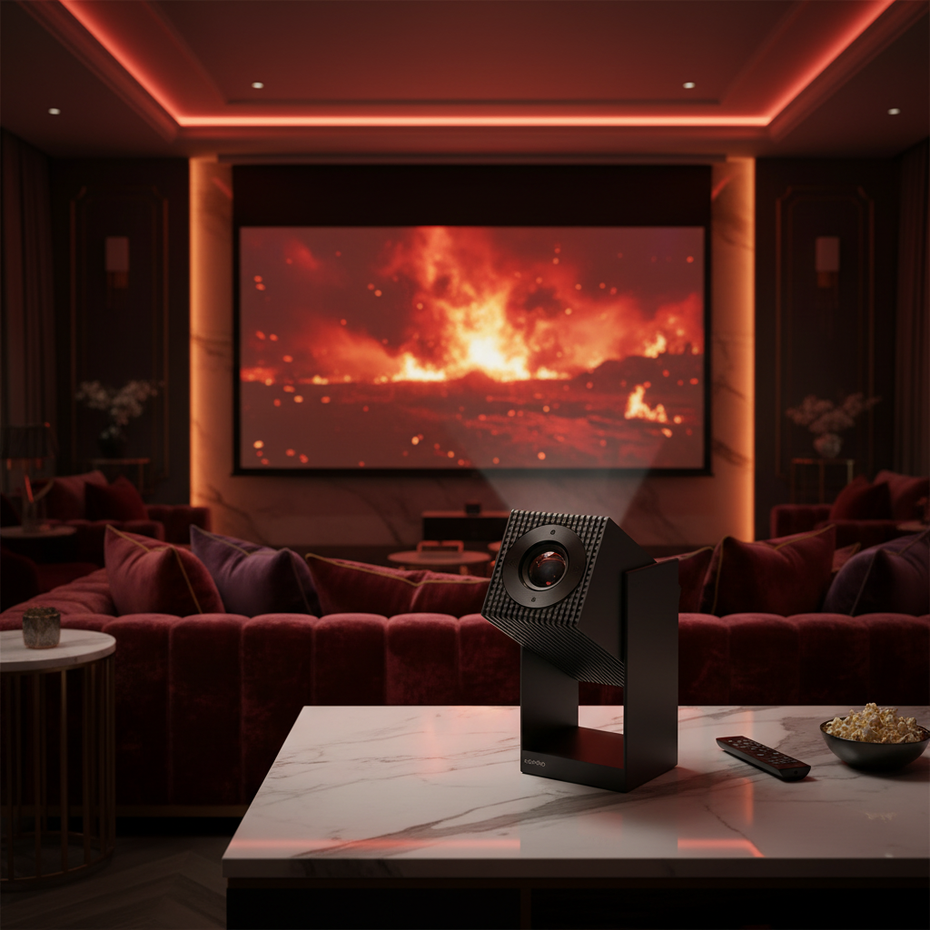 Projecteur Full HD Android TV en ambiance luxe