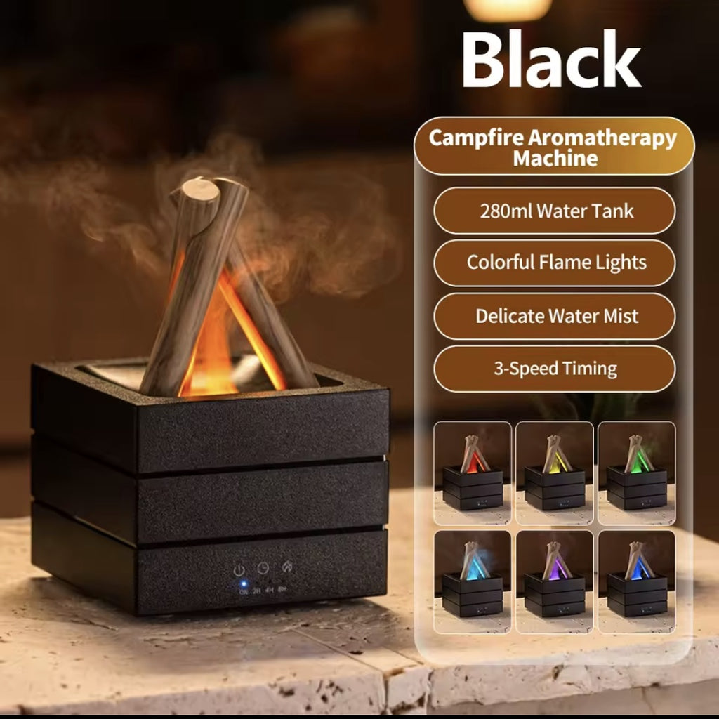 Diffuseur d'Arômes Flamme LED avec Télécommande – Humidificateur 280ml